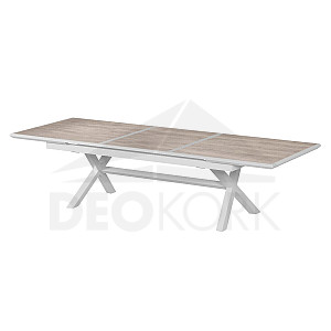 Alumínium asztal BERGAMO II. 250/330 cm (fehér)