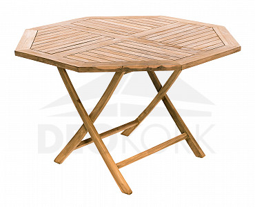 Kerti összecsukható asztal nyolcszög HAGEN ⌀ 120 cm (Teak)