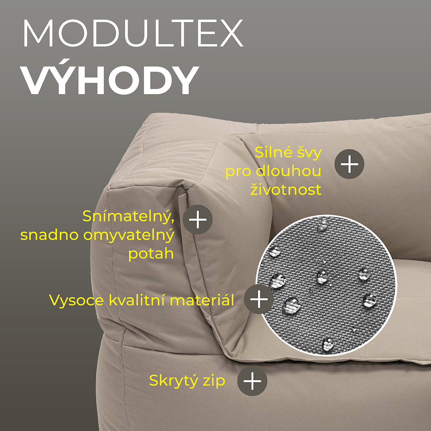 MODULTEX textil moduláris készlet 4 személyes (cappuccino) termék 2. képe