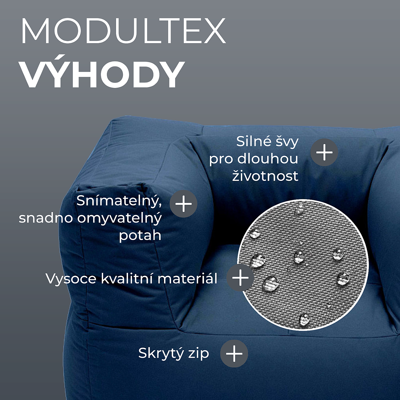 MODULTEX textil moduláris szett 7-8 személyes (sötétkék) termék 2. képe