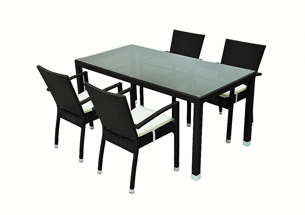 Garden rattan asztal NAPOLI 160x80 cm-es (barna) termék 2. képe