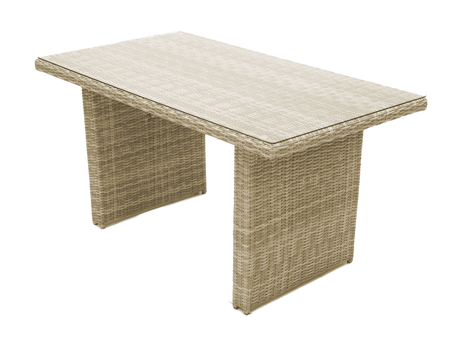 Rattan asztal 140 x 80 cm SEVILLE (bézs) akciós termékkép 1