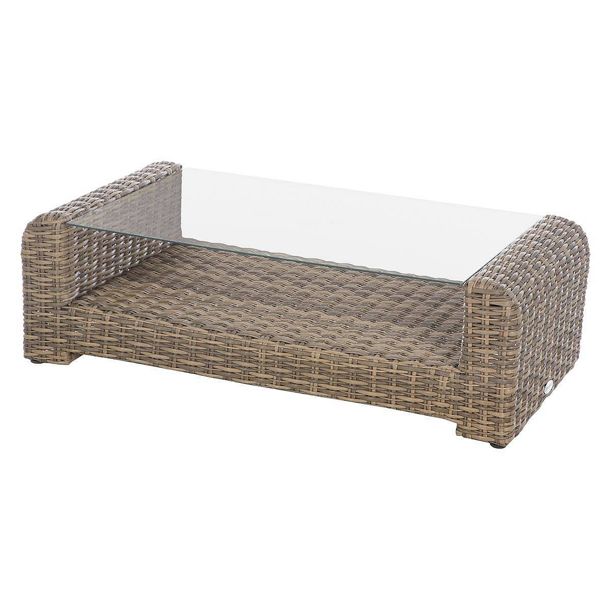 Rattan dohányzóasztal BORNEO 122 x 62 cm (barna)