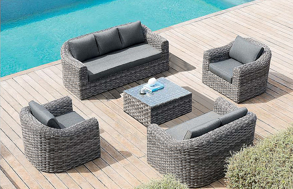 Rattan BORNEO LUXURY készlet 7 ember számára (szürke) akciós termékkép 1