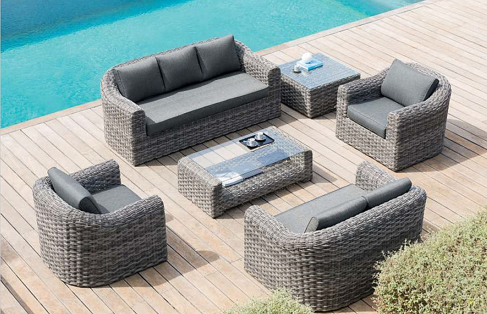 Rattan BORNEO LUXURY készlet 7 ember számára (szürke) termék 2. képe