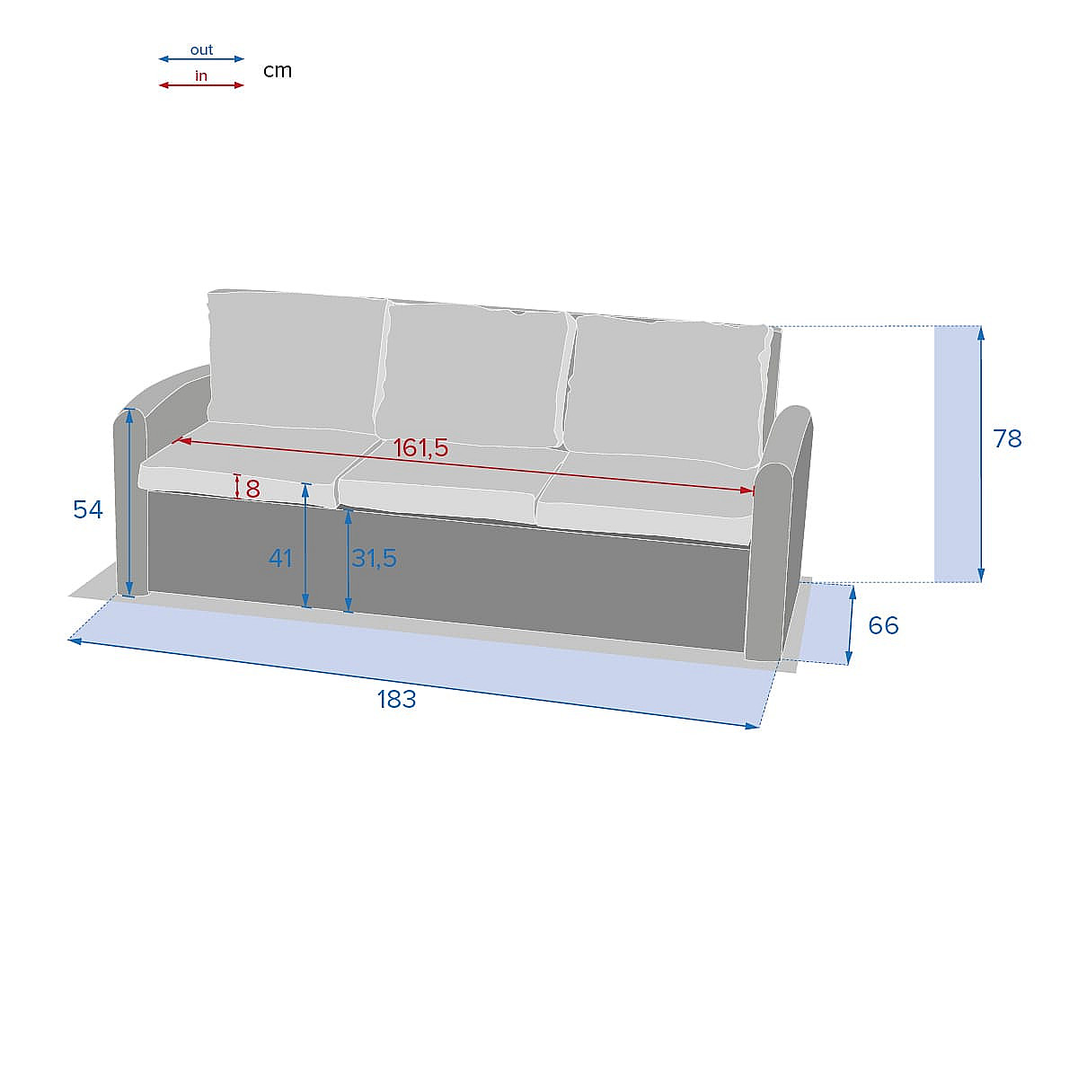 Rattan pad 3 fő részére SANTORINI (barna) termék 2. képe