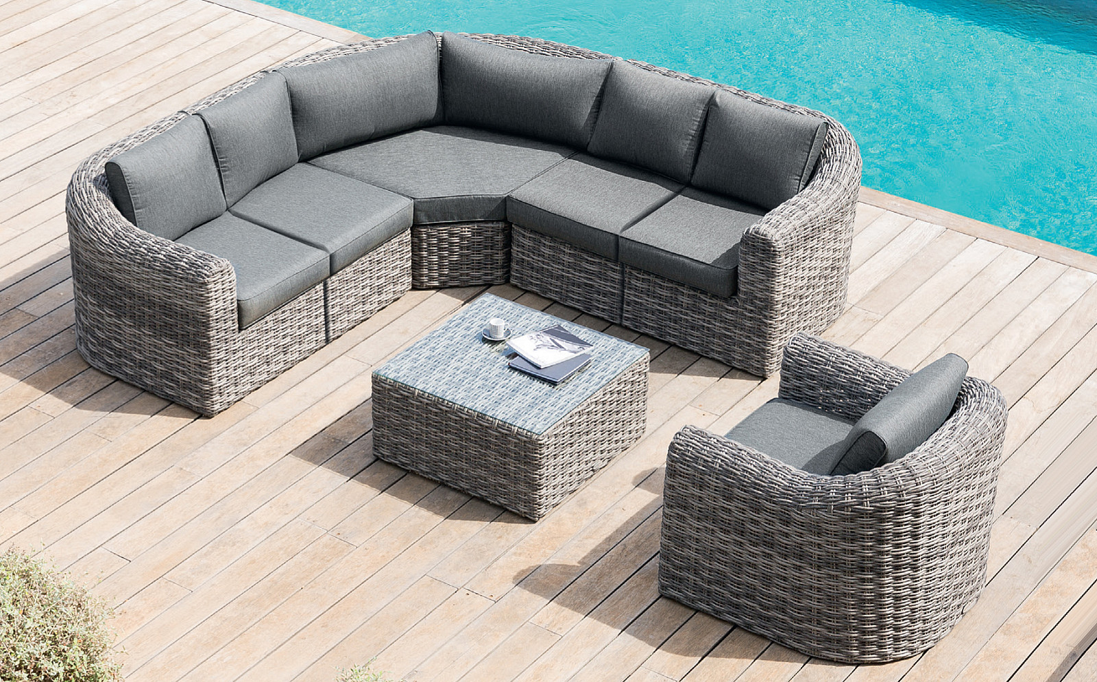 Rattan moduláris készlet BORNEO LUXURY 6 fő részére (szürke) termék 2. képe