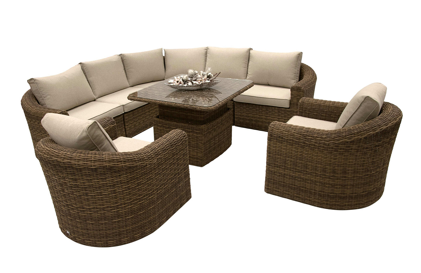 Rattan moduláris szett BORNEO LUXURY 7 személyes (barna) termék 2. képe