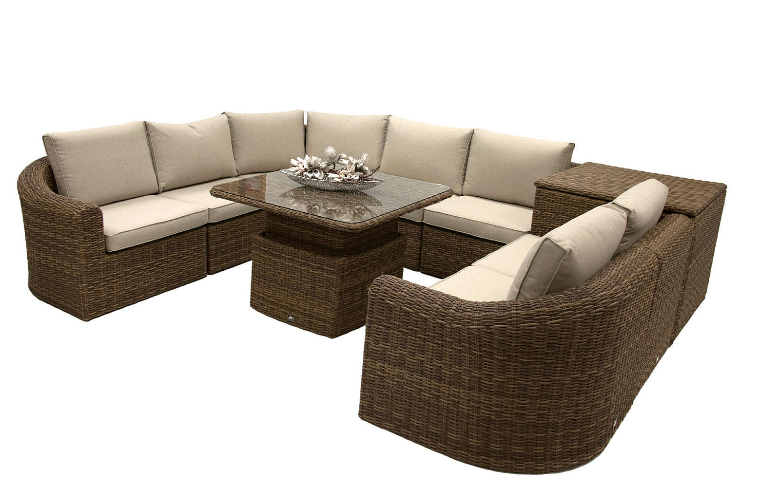 Rattan moduláris készlet BORNEO LUXURY 7 személyes (barna) termék 2. képe