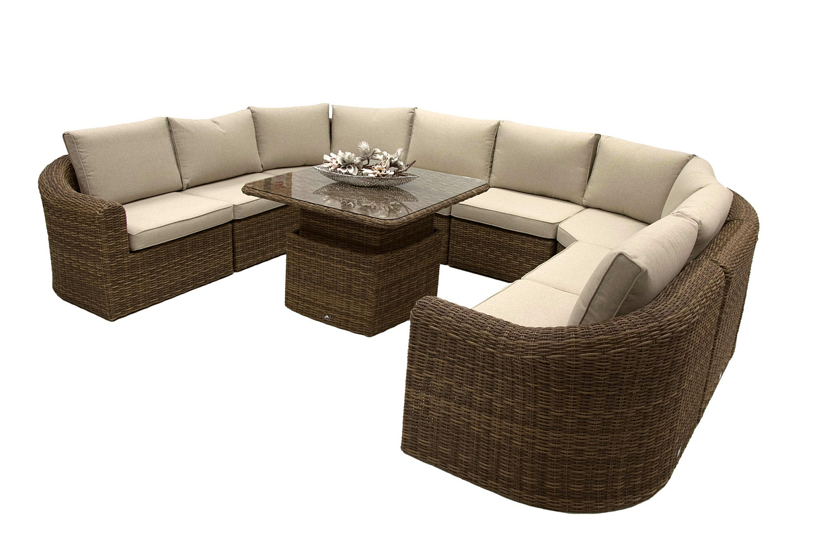 Rattan moduláris készlet BORNEO LUXURY 8 személyes (barna) termék 2. képe