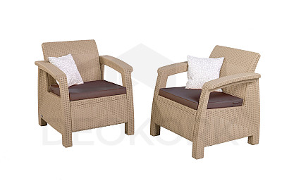 Kerti rattan készlet CORFU DUO (homok)